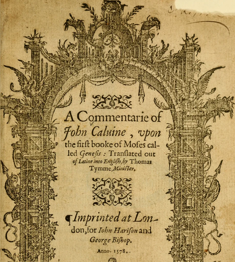 An illustration from A Commentarie of John Calvine upon the first booke of Moses called Genesis, 1578, leaf 6