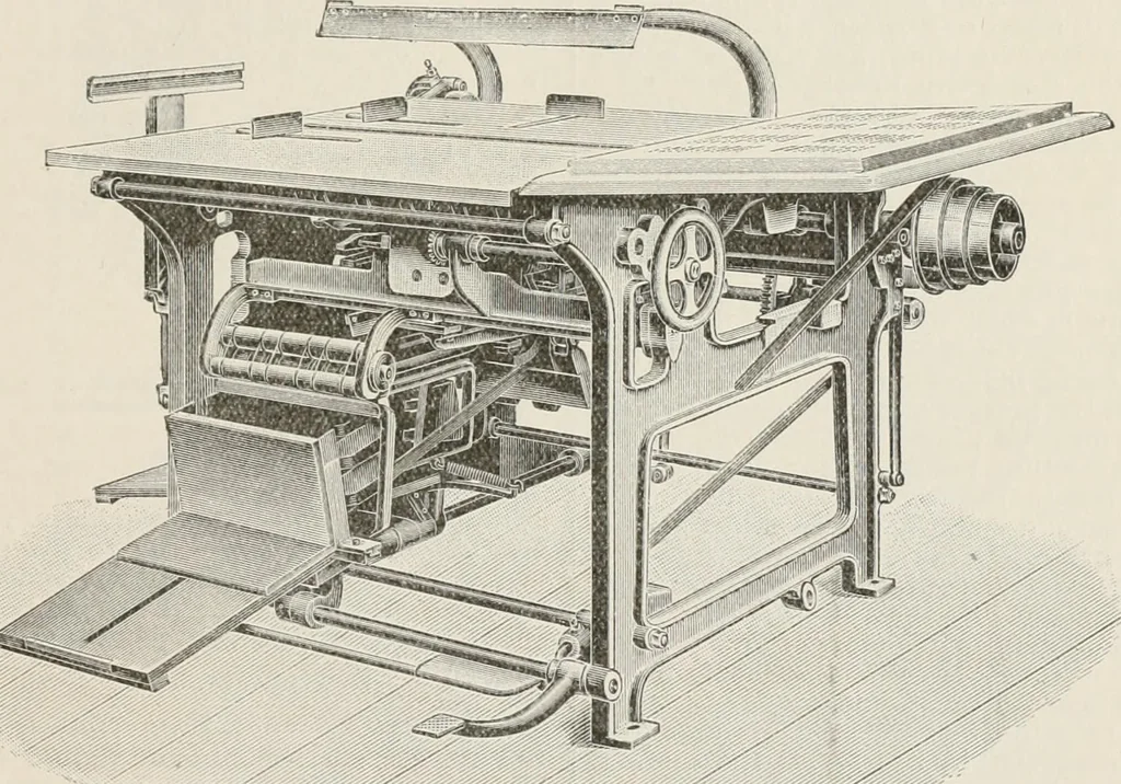 An illustration from Commercial bookbinding; a description of the processes and the various machines used, 1910, leaf 14