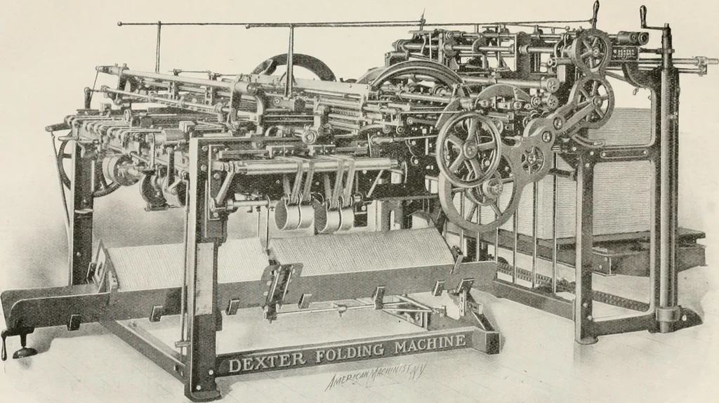 An illustration from Commercial bookbinding; a description of the processes and the various machines used, 1910, leaf 16