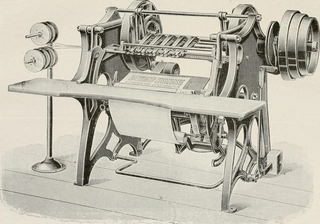 An illustration from Commercial bookbinding; a description of the processes and the various machines used, 1910, leaf 23