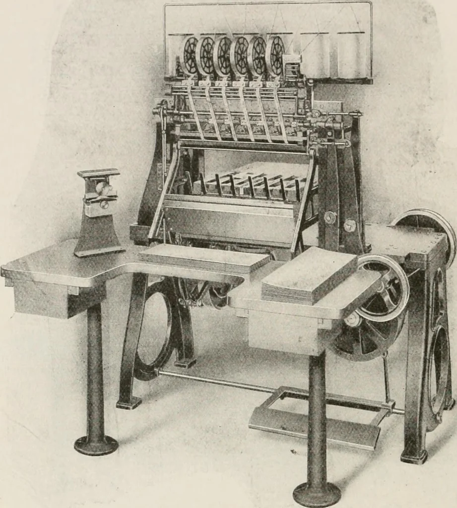 An illustration from Commercial bookbinding; a description of the processes and the various machines used, 1910, leaf 29