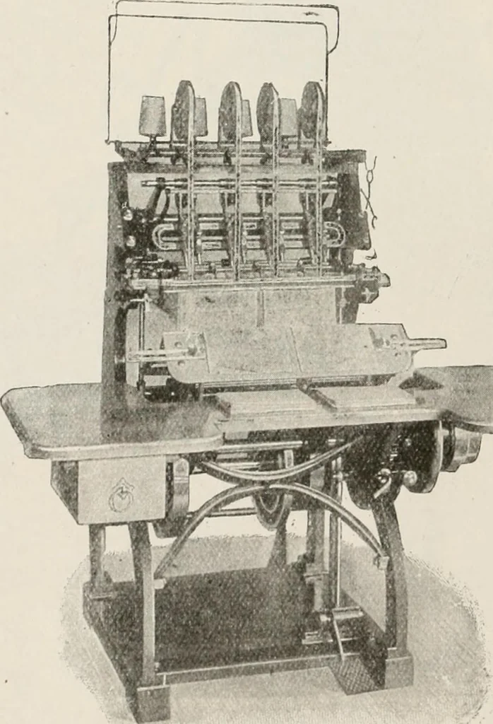 An illustration from Commercial bookbinding; a description of the processes and the various machines used, 1910, leaf 33