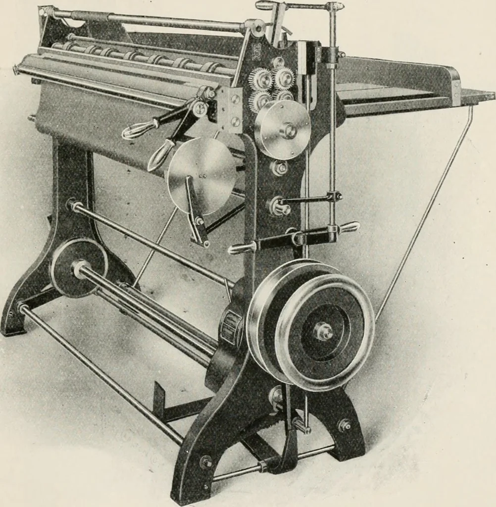 An illustration from Commercial bookbinding; a description of the processes and the various machines used, 1910, leaf 44