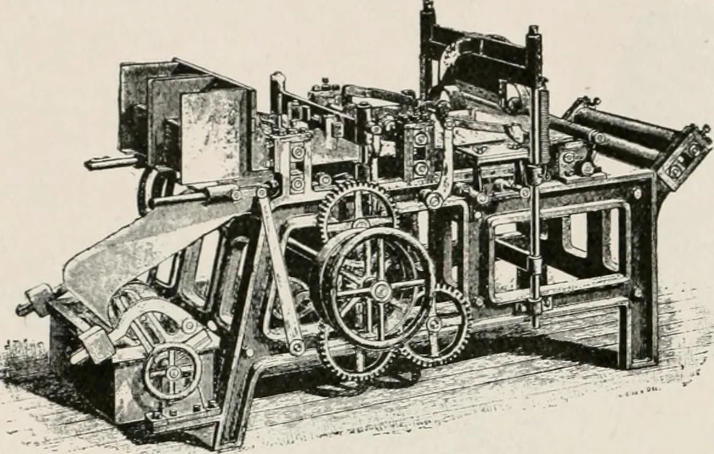 An illustration from Commercial bookbinding; a description of the processes and the various machines used, 1910, leaf 47