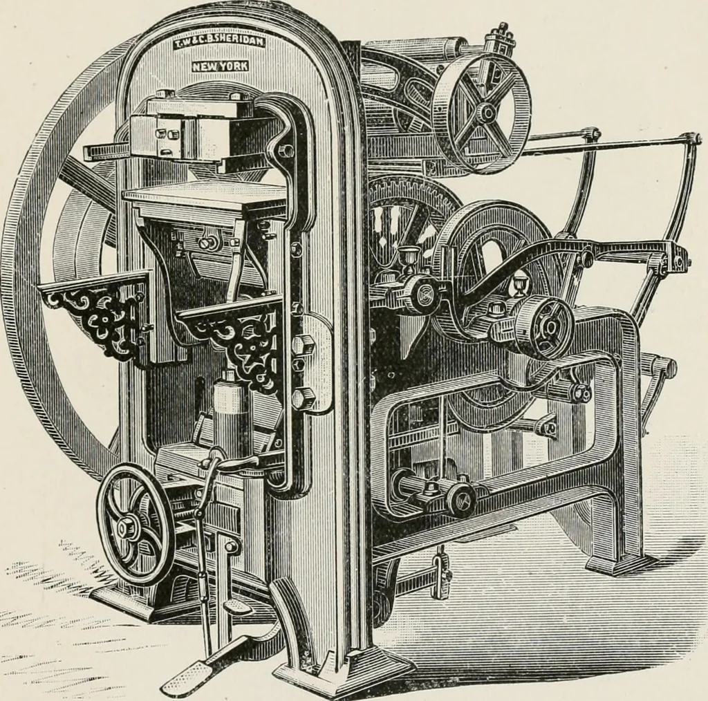 An illustration from Commercial bookbinding; a description of the processes and the various machines used, 1910, leaf 52