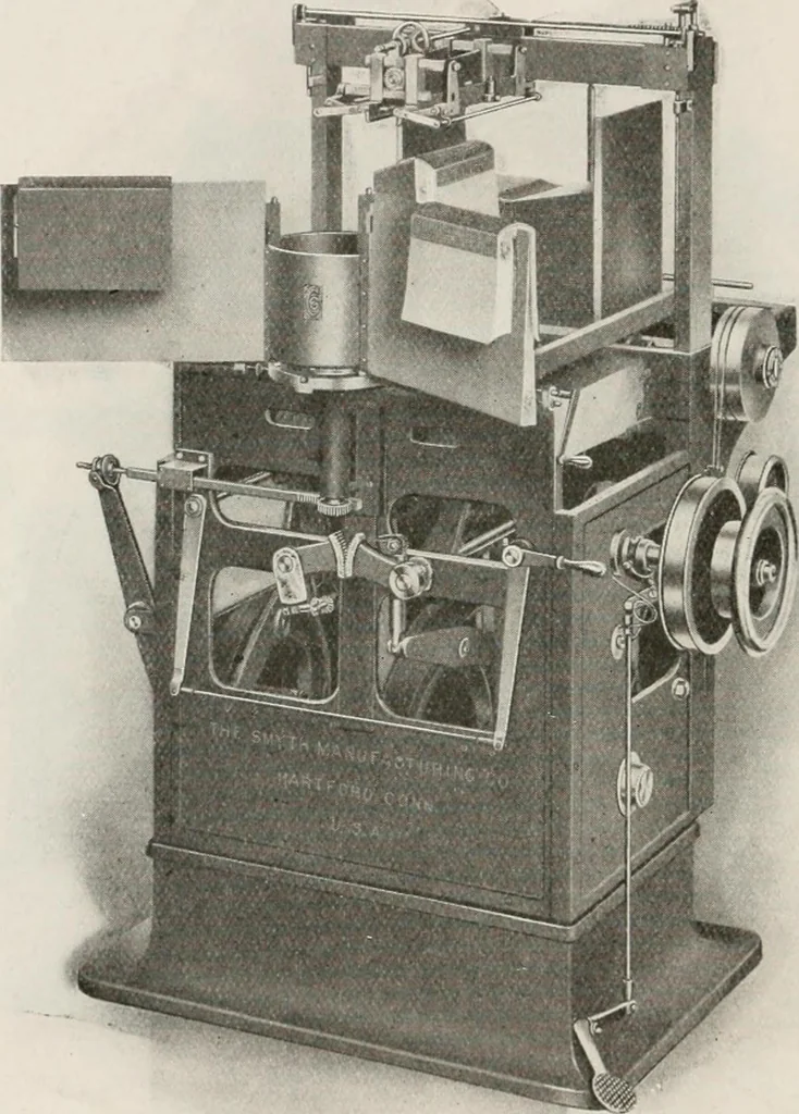 An illustration from Commercial bookbinding; a description of the processes and the various machines used, 1910, leaf 53