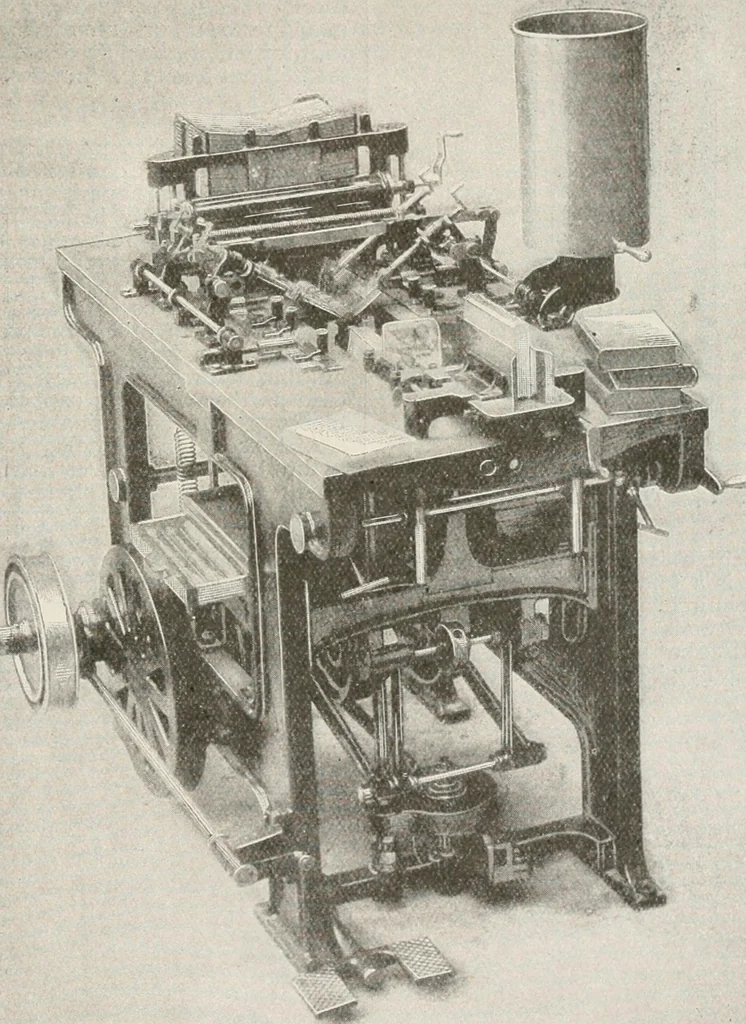 An illustration from Commercial bookbinding; a description of the processes and the various machines used, 1910, leaf 54