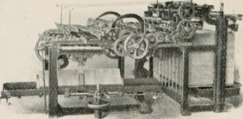 An illustration from Commercial bookbinding; a description of the processes and the various machines used, 1910, leaf 73