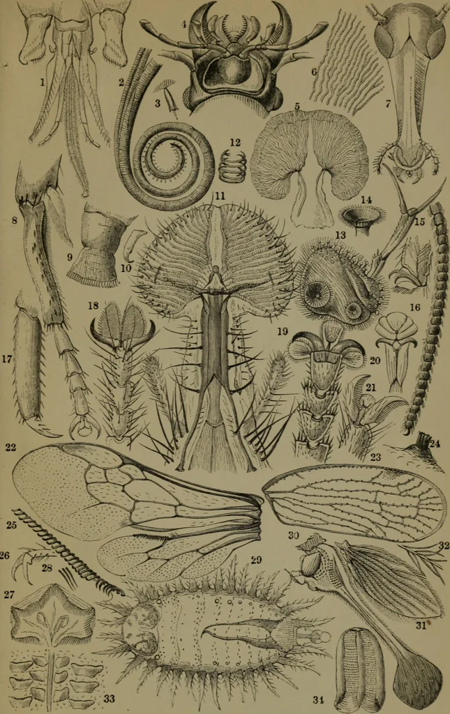 An illustration from Common objects of the microscope, 1861, leaf 156