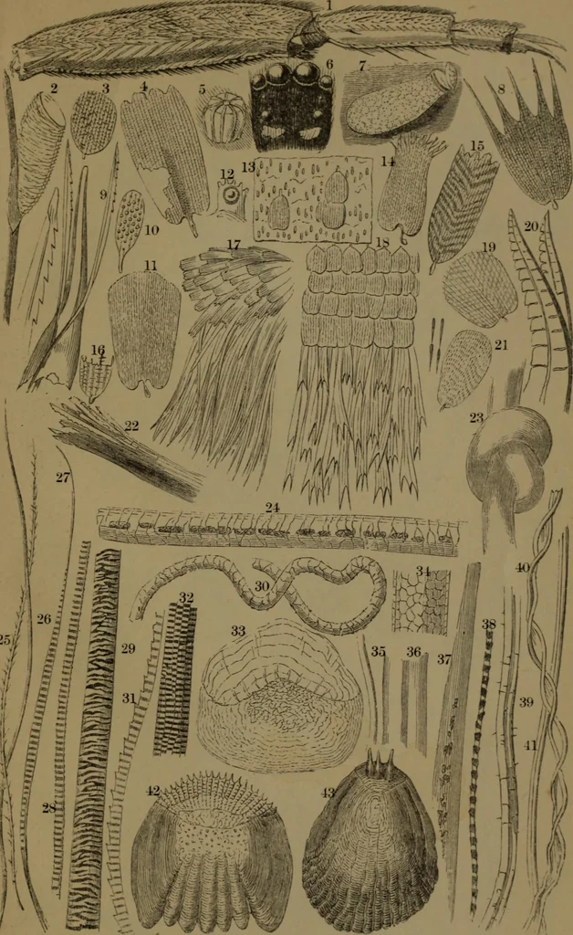 An illustration from Common objects of the microscope, 1861, leaf 158