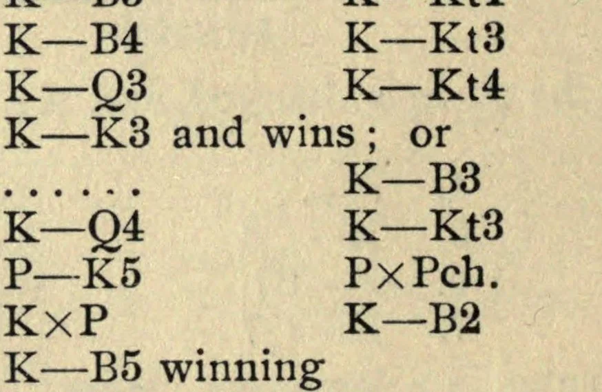 An illustration from Common sense in chess, 1910, leaf 108