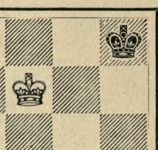 An illustration from Common sense in chess, 1910, leaf 112
