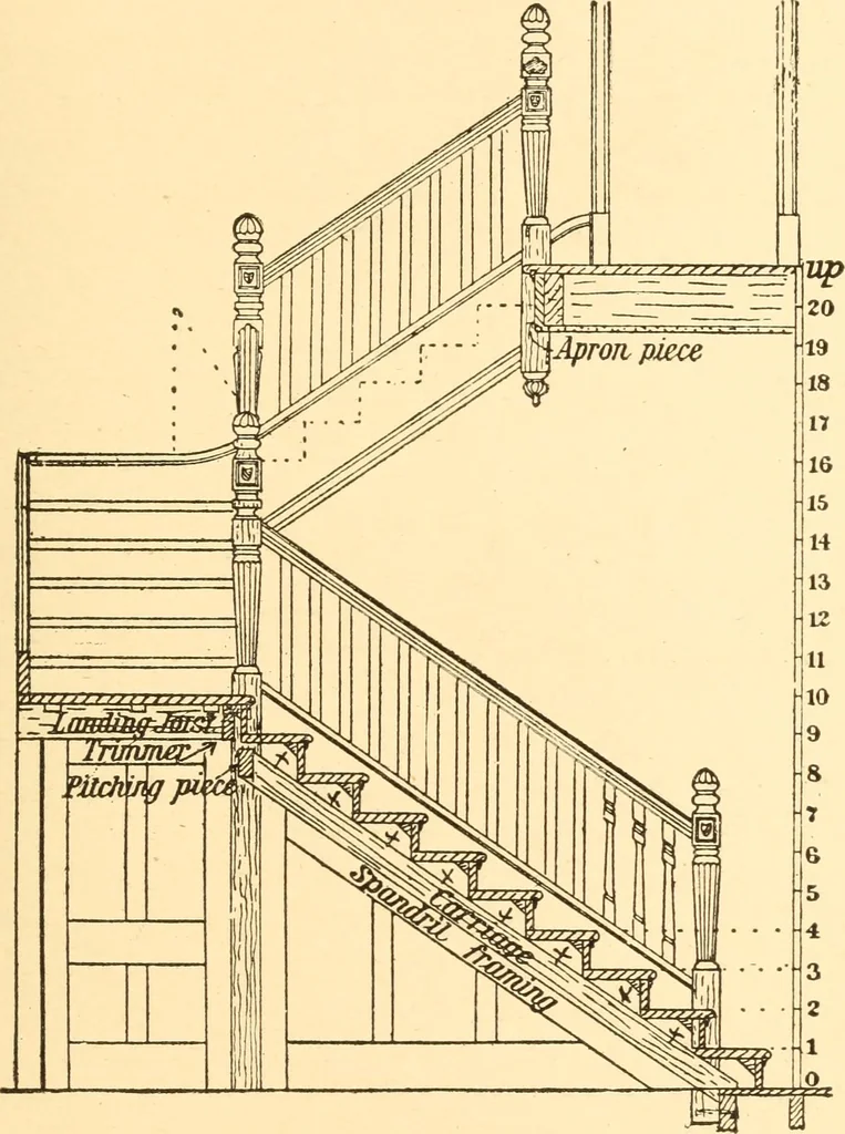 An illustration from Common-sense stair building and handrailing, 1903, leaf 118