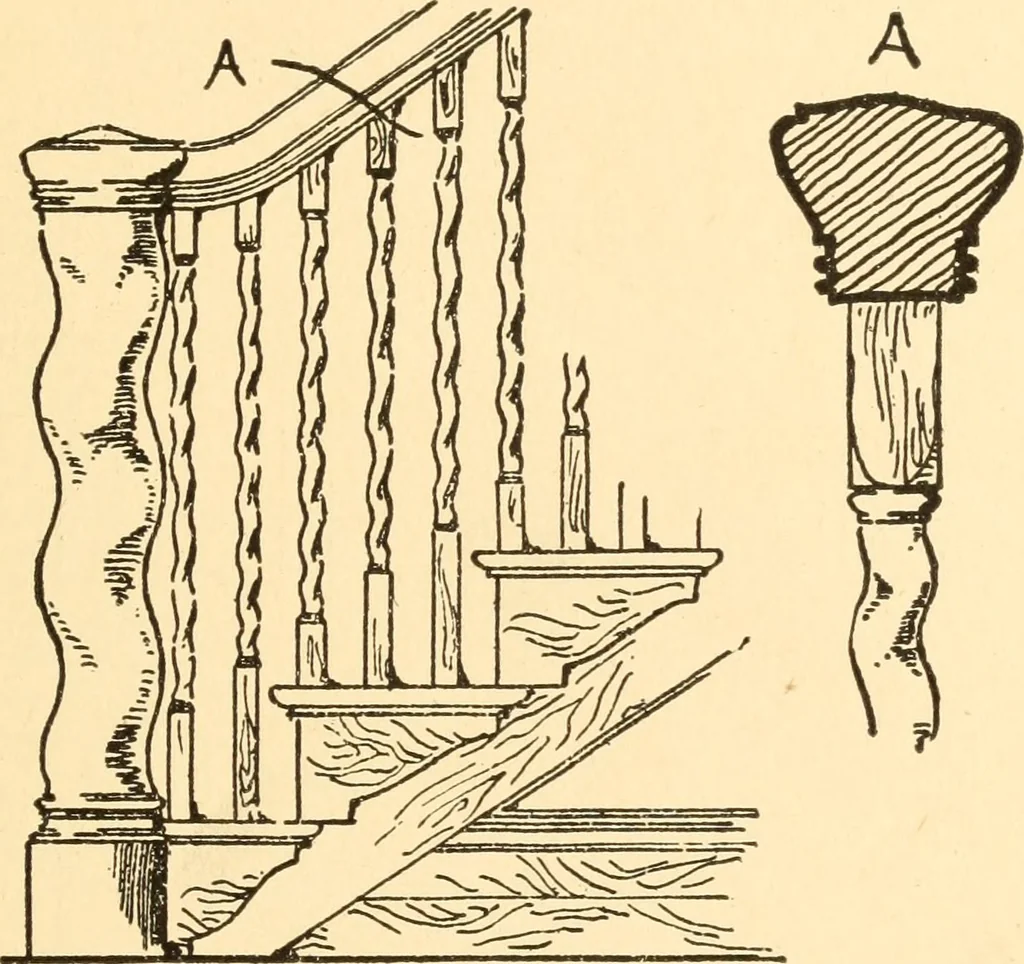 An illustration from Common-sense stair building and handrailing, 1903, leaf 158