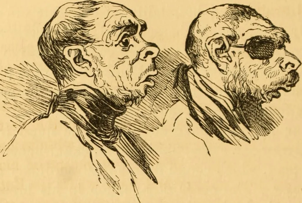An illustration from Comparative physiognomy; or, Resemblances between men and animals, 1852, leaf 259
