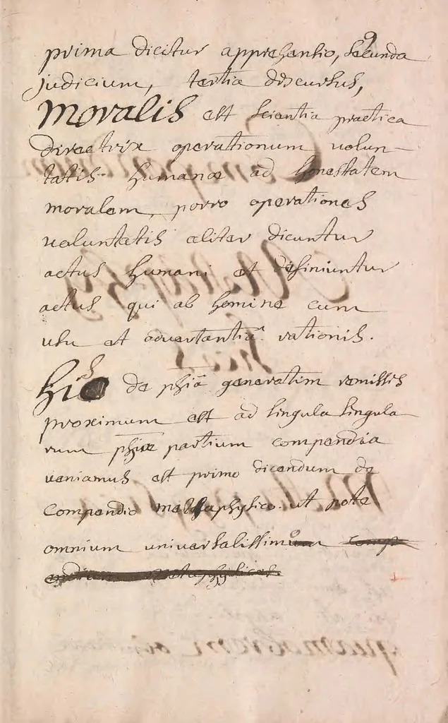 An illustration from Compendiaria ad universam ph[ilosoph]iam introductio [manuscript], 1696, leaf 13