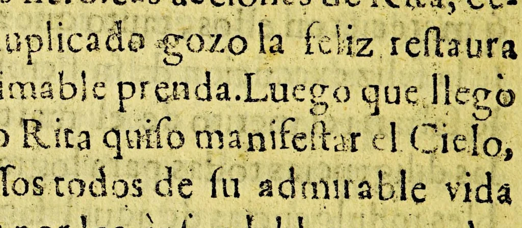 An illustration from Compendio historial de la uida de la gloriosa S[anta] Rita de Casia monja en el observantissimo monasterio de S[anta] Maria Magdalena de Casia del Orden de n[uestro] p[adre] S[an] Agustin., 1699, leaf 112