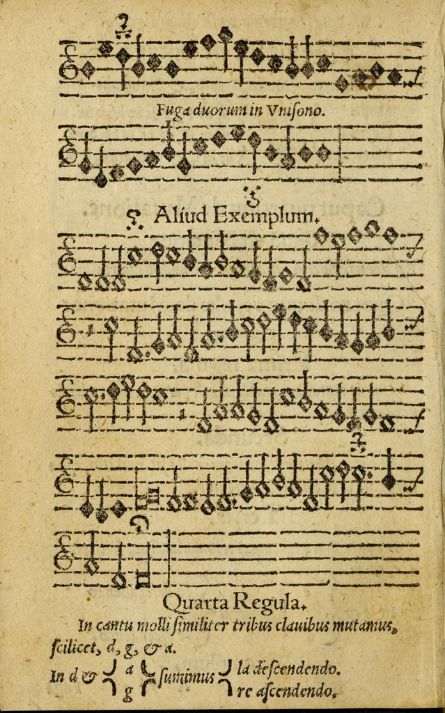 An illustration from Compendiolvm mvsicae pro incipientibvs, 1573, leaf 16