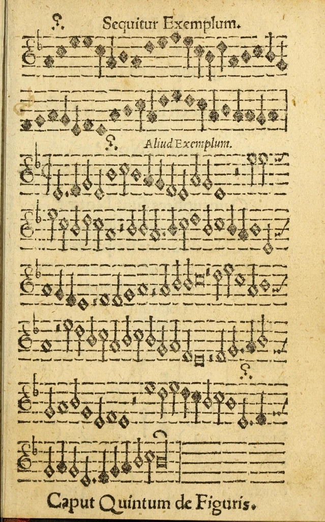 An illustration from Compendiolvm mvsicae pro incipientibvs, 1573, leaf 17