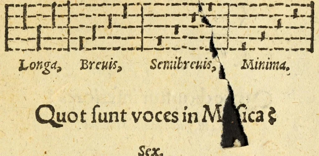 An illustration from Compendiolvm mvsicae pro incipientibvs, 1573, leaf 41
