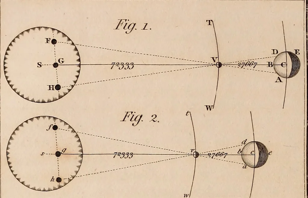 An illustration from A compendious system of astronomy, in a course of familiar lectures; in which the principles of that science are clearly elucidated, so as to be intelligible to those who have not studied the mathematics. Also trigonometrical and celestial problems, with a key to the ephemeris, and a vocabulary of the terms of science used in the lectures; which latter are explained agreeably to their application in them, 1797, leaf 175