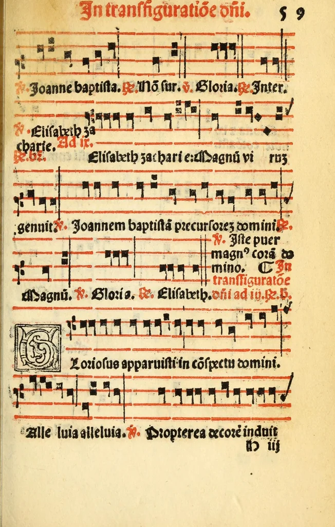 An illustration from Compendiu musices confectu ad faciliore instructione cantum chorale discentiu : necno ad introductione huius libelli: qui Catorinus intitulatur: omnibus diuino cultui deditis p[er]putilis necessarius: vt in tabula hic immediate sequeti latius apparet, 1513, leaf 123