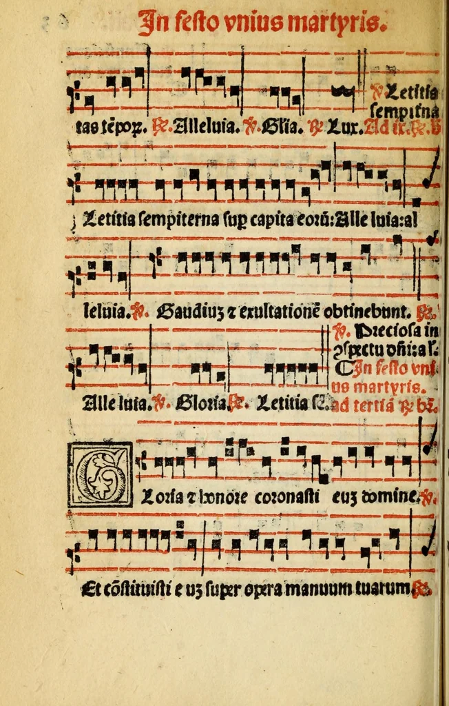 An illustration from Compendiu musices confectu ad faciliore instructione cantum chorale discentiu : necno ad introductione huius libelli: qui Catorinus intitulatur: omnibus diuino cultui deditis p[er]putilis necessarius: vt in tabula hic immediate sequeti latius apparet, 1513, leaf 132
