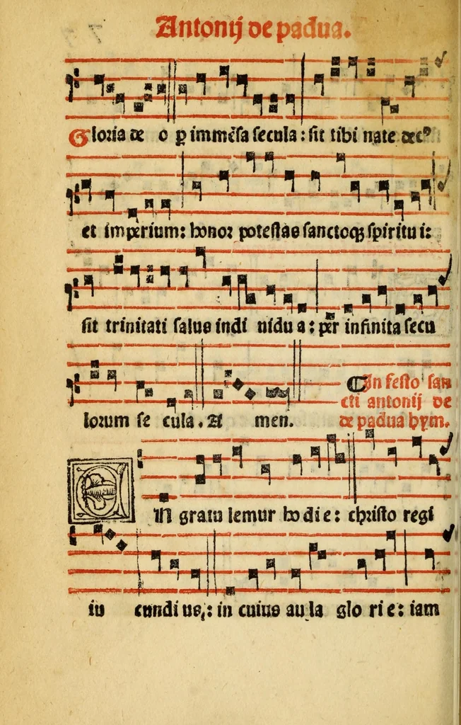 An illustration from Compendiu musices confectu ad faciliore instructione cantum chorale discentiu : necno ad introductione huius libelli: qui Catorinus intitulatur: omnibus diuino cultui deditis p[er]putilis necessarius: vt in tabula hic immediate sequeti latius apparet, 1513, leaf 160