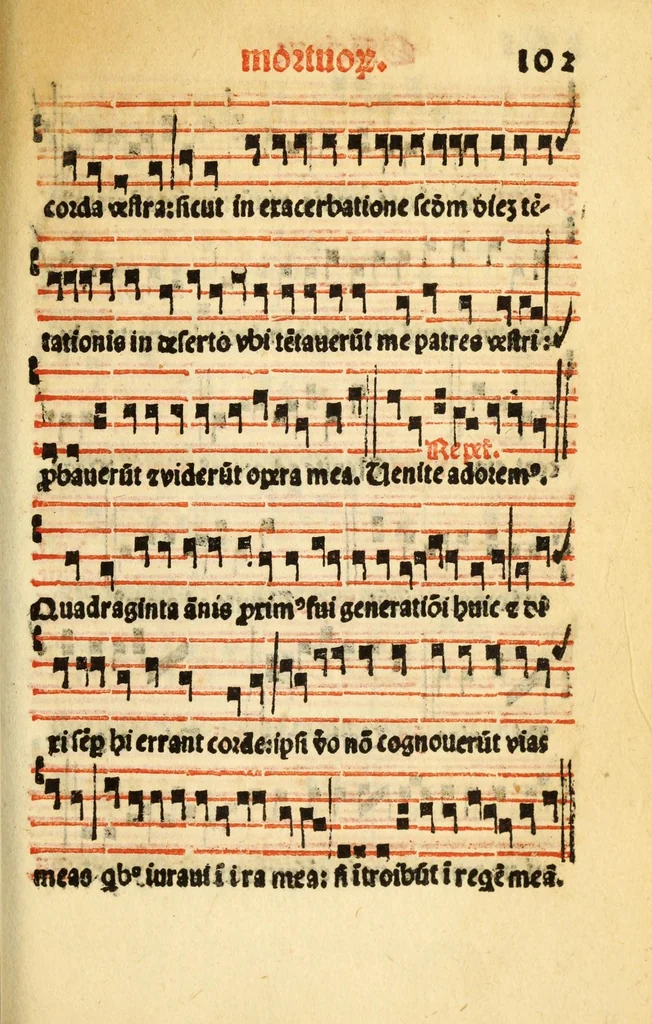 An illustration from Compendiu musices confectu ad faciliore instructione cantum chorale discentiu : necno ad introductione huius libelli: qui Catorinus intitulatur: omnibus diuino cultui deditis p[er]putilis necessarius: vt in tabula hic immediate sequeti latius apparet, 1513, leaf 209