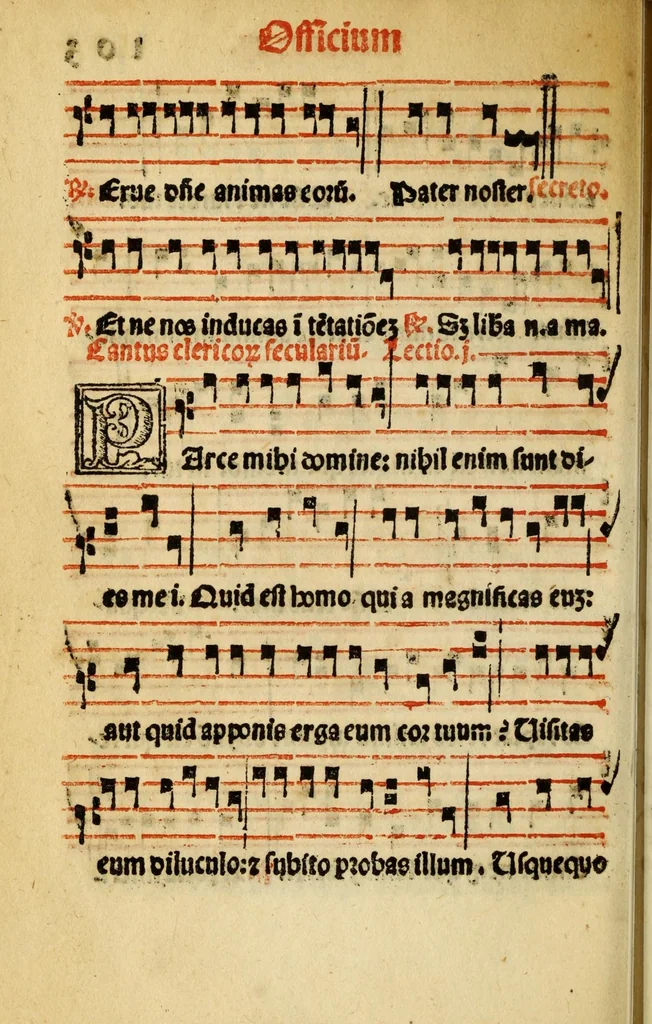 An illustration from Compendiu musices confectu ad faciliore instructione cantum chorale discentiu : necno ad introductione huius libelli: qui Catorinus intitulatur: omnibus diuino cultui deditis p[er]putilis necessarius: vt in tabula hic immediate sequeti latius apparet, 1513, leaf 212