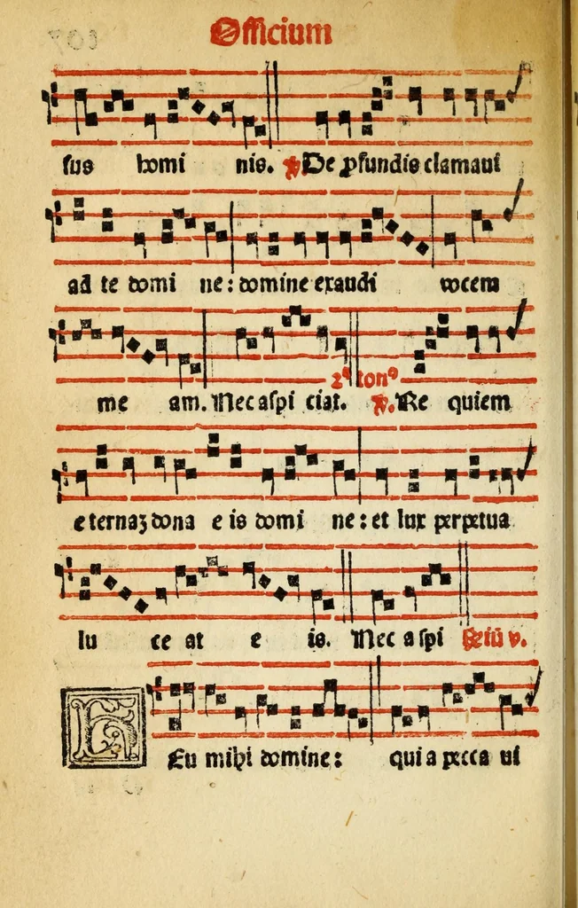 An illustration from Compendiu musices confectu ad faciliore instructione cantum chorale discentiu : necno ad introductione huius libelli: qui Catorinus intitulatur: omnibus diuino cultui deditis p[er]putilis necessarius: vt in tabula hic immediate sequeti latius apparet, 1513, leaf 220