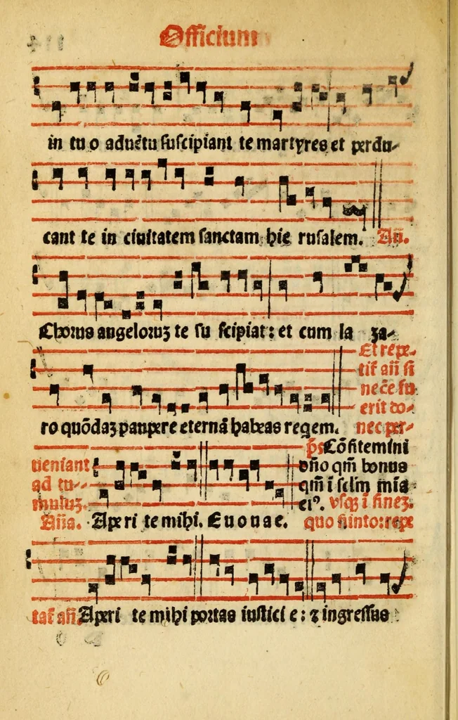 An illustration from Compendiu musices confectu ad faciliore instructione cantum chorale discentiu : necno ad introductione huius libelli: qui Catorinus intitulatur: omnibus diuino cultui deditis p[er]putilis necessarius: vt in tabula hic immediate sequeti latius apparet, 1513, leaf 234