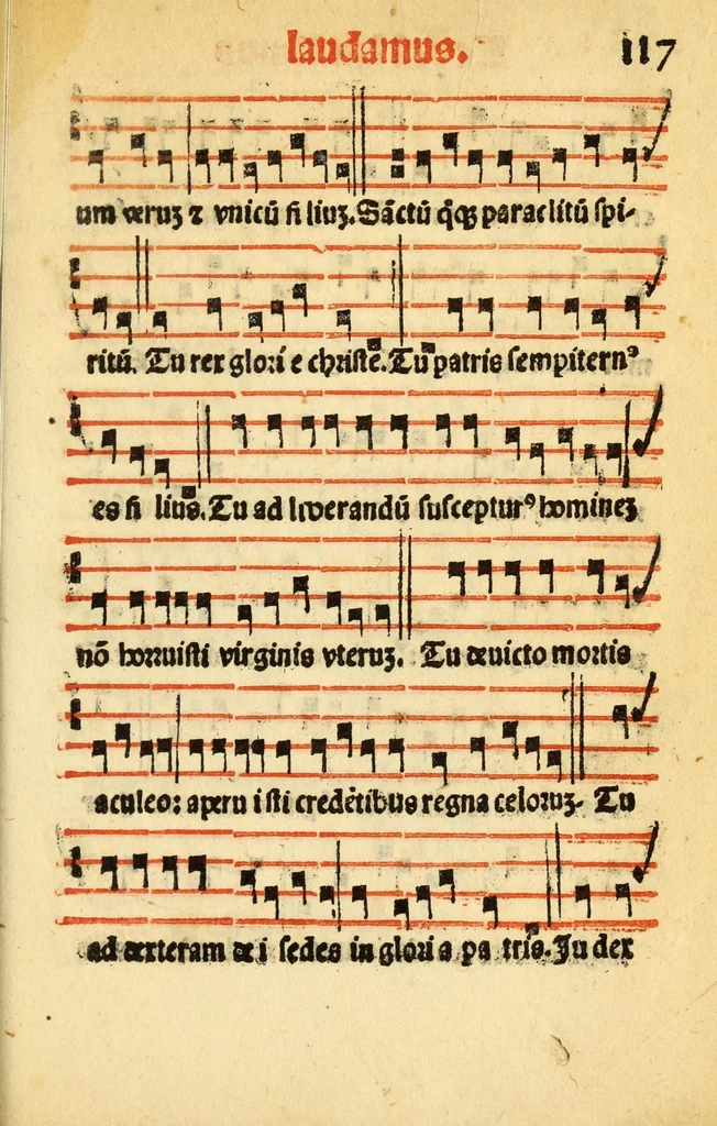 An illustration from Compendiu musices confectu ad faciliore instructione cantum chorale discentiu : necno ad introductione huius libelli: qui Catorinus intitulatur: omnibus diuino cultui deditis p[er]putilis necessarius: vt in tabula hic immediate sequeti latius apparet, 1513, leaf 239