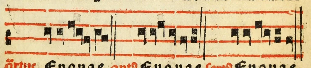 An illustration from Compendiu musices confectu ad faciliore instructione cantum chorale discentiu : necno ad introductione huius libelli: qui Catorinus intitulatur: omnibus diuino cultui deditis p[er]putilis necessarius: vt in tabula hic immediate sequeti latius apparet, 1513, leaf 57
