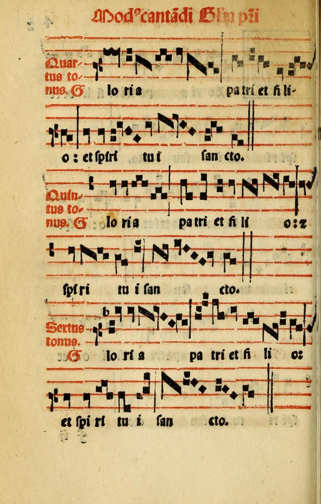 An illustration from Compendiu musices confectu ad faciliore instructione cantum chorale discentiu : necno ad introductione huius libelli: qui Catorinus intitulatur: omnibus diuino cultui deditis p[er]putilis necessarius: vt in tabula hic immediate sequeti latius apparet, 1513, leaf 90