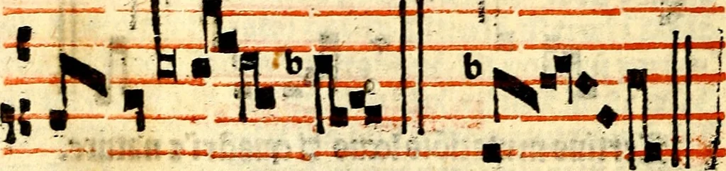 An illustration from Compendiu musices confectu ad faciliore instructione cantum chorale discentiu: necnõ ad introductione huius libelli: qui Cãtorinus intitulatur: omnibus diuino cultui deditis p[er]putilis necessarius: vt in tabula hic immediate sequeti latius apparet, 1513, leaf 19