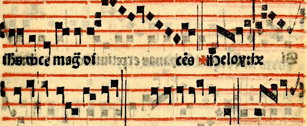 An illustration from Compendiu musices confectu ad faciliore instructione cantum chorale discentiu: necnõ ad introductione huius libelli: qui Cãtorinus intitulatur: omnibus diuino cultui deditis p[er]putilis necessarius: vt in tabula hic immediate sequeti latius apparet, 1513, leaf 194