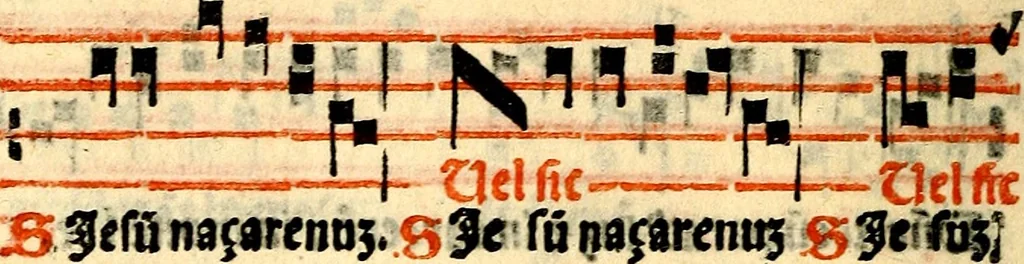 An illustration from Compendiu musices confectu ad faciliore instructione cantum chorale discentiu: necnõ ad introductione huius libelli: qui Cãtorinus intitulatur: omnibus diuino cultui deditis p[er]putilis necessarius: vt in tabula hic immediate sequeti latius apparet, 1513, leaf 197