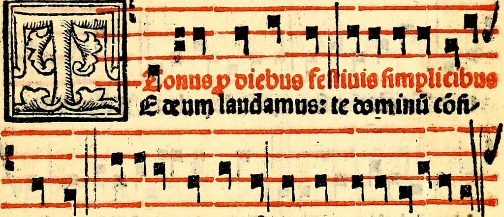 An illustration from Compendiu musices confectu ad faciliore instructione cantum chorale discentiu: necnõ ad introductione huius libelli: qui Cãtorinus intitulatur: omnibus diuino cultui deditis p[er]putilis necessarius: vt in tabula hic immediate sequeti latius apparet, 1513, leaf 238