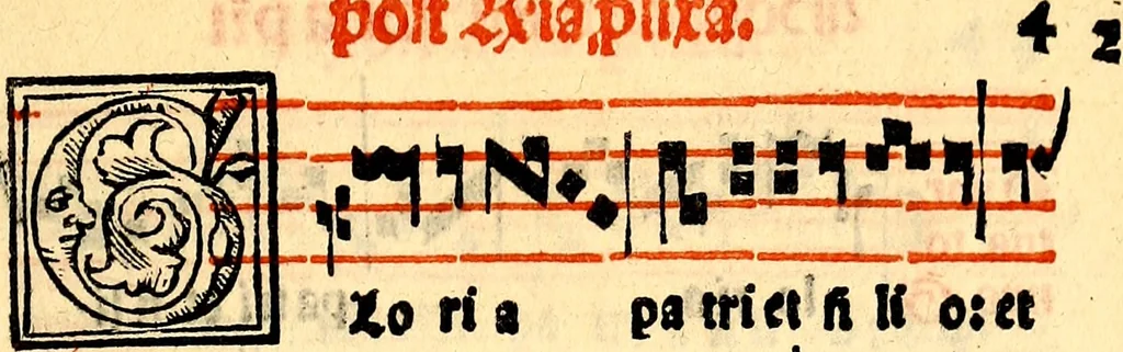 An illustration from Compendiu musices confectu ad faciliore instructione cantum chorale discentiu: necnõ ad introductione huius libelli: qui Cãtorinus intitulatur: omnibus diuino cultui deditis p[er]putilis necessarius: vt in tabula hic immediate sequeti latius apparet, 1513, leaf 90