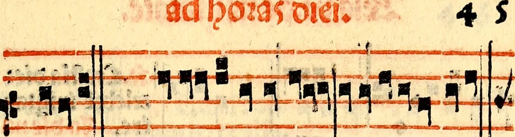 An illustration from Compendiu musices confectu ad faciliore instructione cantum chorale discentiu: necnõ ad introductione huius libelli: qui Cãtorinus intitulatur: omnibus diuino cultui deditis p[er]putilis necessarius: vt in tabula hic immediate sequeti latius apparet, 1513, leaf 96