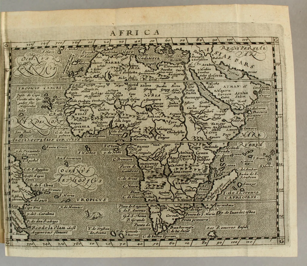 An illustration from Compendium vniuersi : complectens geographicarum enarrationum libros sex, : ex quibus totius terrarum orbis situs vniuersaliter ac particulariter, regionum & aquarum qualitates ..., 1600, leaf 55