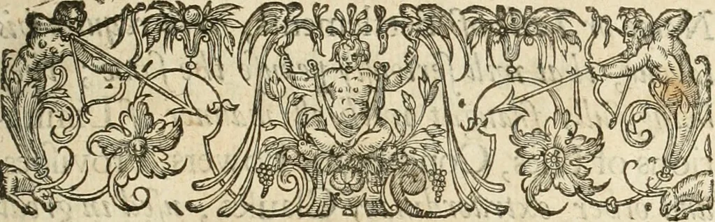 An illustration from The Compleat clerk, containing the best forms of all sorts of presidents, for conveyances and assurances; and other instruments now in use and practice. With the forms of bills, pleadings and answers in Chancery; as they were penned and perfected by eminent lawyers, and great conveyancers, both ancient and modern. Whereunto are added, divers presidents, which were wanting: and also some Saxon presidents; with the exposition of certain words, used in ancient charters: and the proper names of men and women: with additions of titles of honour, trades and occupations, cities, counties, bishopricks, names of offices, months and days; numbers of mony and weights, in Latin and English: with a computation of years .., 1677, leaf 8