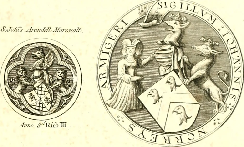 An illustration from A complete body of heraldry : containing, an historical enquiry into the origin of armories, and the rise and progress of heraldry, considered as a science ..., 1780, leaf 212