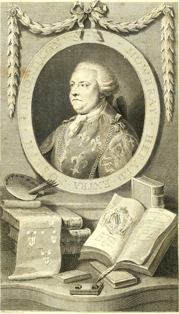 An illustration from A complete body of heraldry : containing, an historical enquiry into the origin of armories, and the rise and progress of heraldry, considered as a science ..., 1780, leaf 9