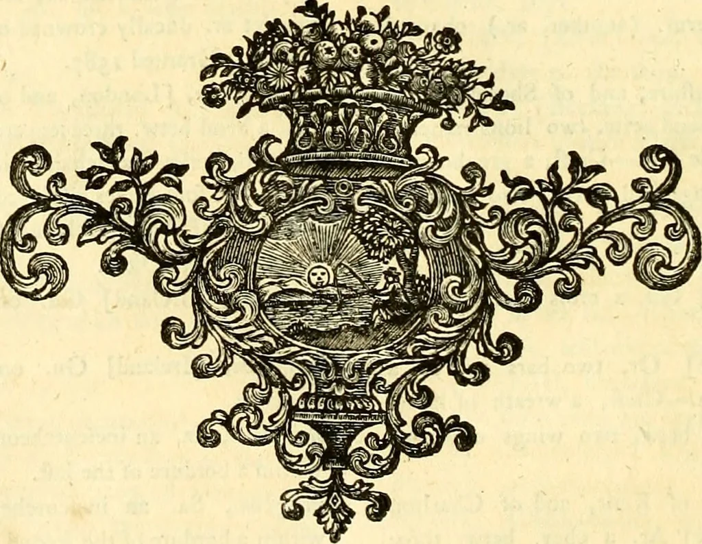 An illustration from A complete body of heraldry : containing, an historical enquiry into the origin of armories, and the rise and progress of heraldry, considered as a science ..., 1780, leaf 277