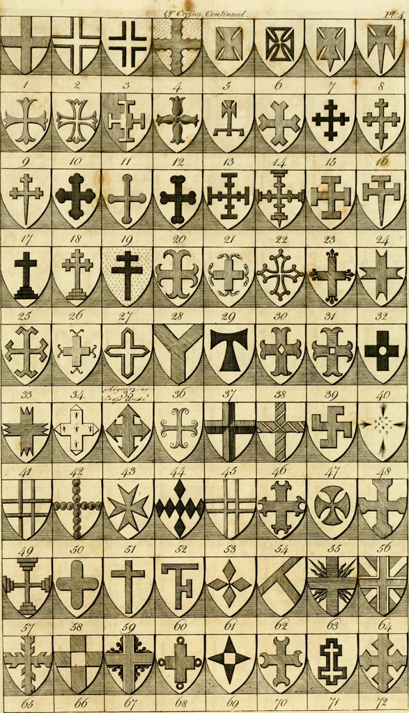 An illustration from A complete body of heraldry : containing, an historical enquiry into the origin of armories, and the rise and progress of heraldry, considered as a science ..., 1780, leaf 478