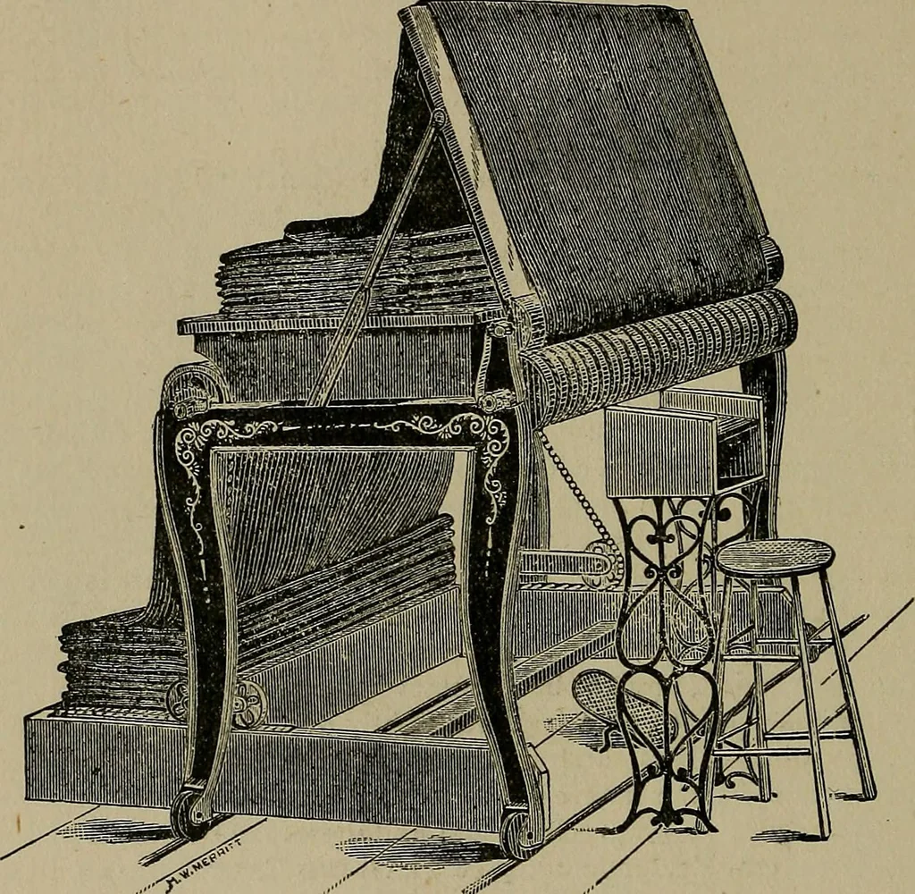 An illustration from A complete dictionary of dry goods and history of silk, linen, wool and other fibrous substances, 1892, leaf 387