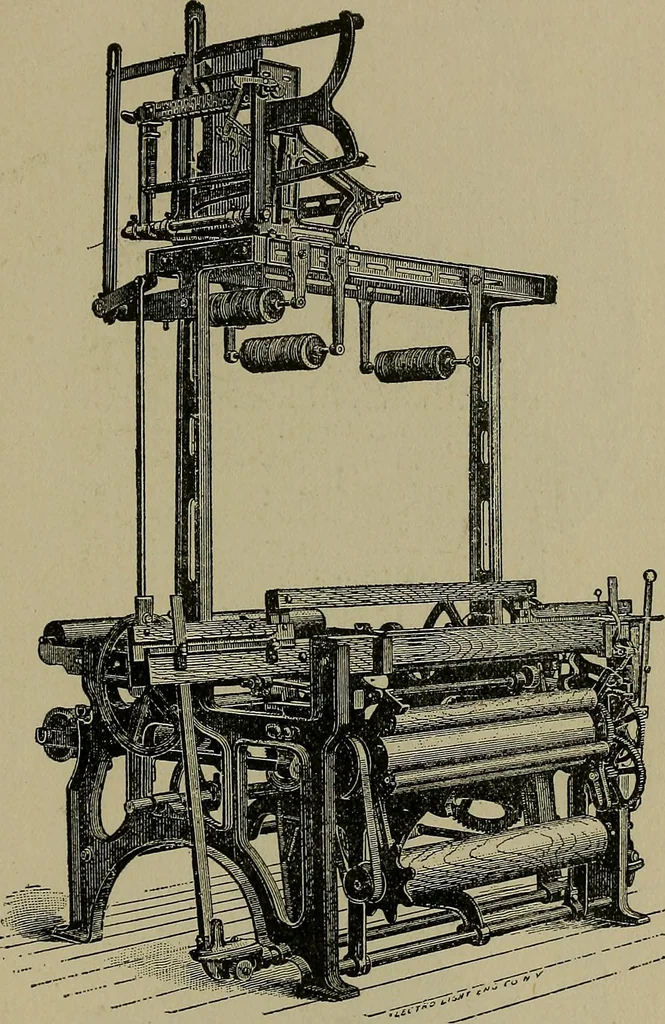 An illustration from A complete dictionary of dry goods and history of silk, linen, wool and other fibrous substances, 1892, leaf 388