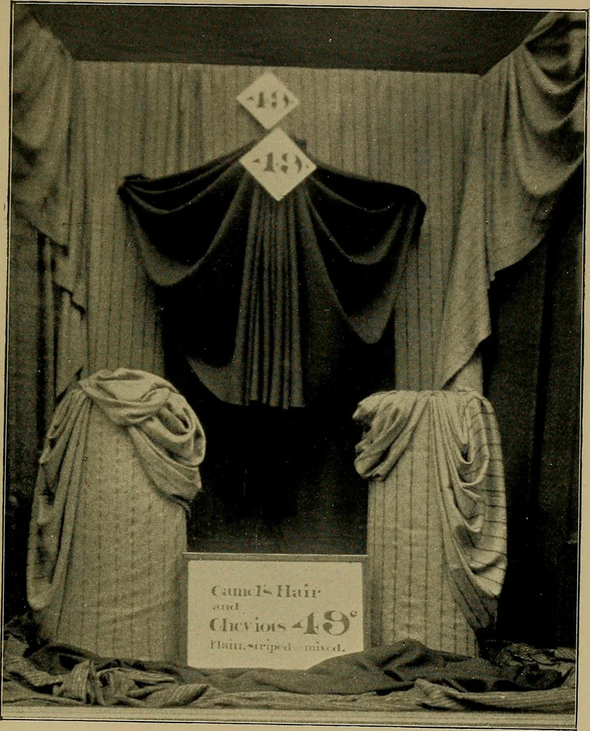 An illustration from A complete dictionary of dry goods and history of silk, linen, wool and other fibrous substances, 1892, leaf 538
